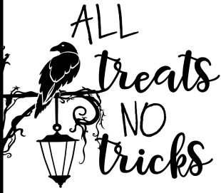 All Treats No Tricks stencil done for Pinot's Palette